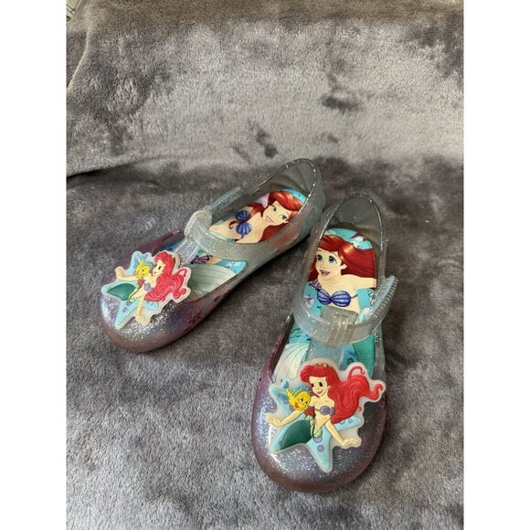 ARIEL LITTLE MERMAID Mary Jane Jelly Flat Shoes Sandals Classic Y2k Cute Comfy 8 - Picture 2 of 8